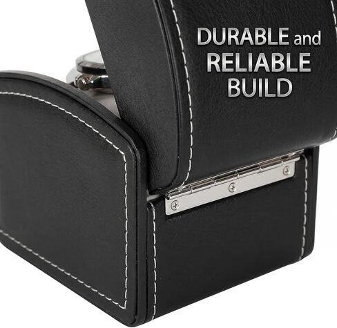 Watch Case for Men Women PU Leather Watch Gift Box with Removable Pillow Single Wristwatch Jewelry Storage Display Holder Cases Black in Kuwait