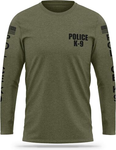 13FA Police K9 Cotton Blend Long Sleeve - USA Patriotic Durable Shirt - Ultra Soft Comfort. Perfect for on Duty in Saudi Arabia