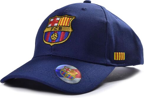 Hy-Pro FC Barcelona Official Baseball Cap, Navy Blue, Embroidered Club Crest, Adjustable Fit in Saudi Arabia