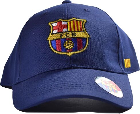 Hy-Pro FC Barcelona Official Baseball Cap, Navy Blue, Embroidered Club Crest, Adjustable Fit in Saudi Arabia