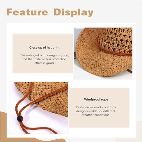 Straw Cowboy Hat Wide Brim Sun Beach Cowgirl Hat for Women and Men Summer Western Cowboy for Travel Outdoor Family in Saudi Arabia