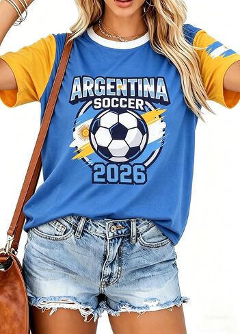 Soccer Cup 2026 Shirt Women USA Soccer Jersey Brazil Tshirt Mexico Shirts Graphic Short Sleeve Tee Tops in Saudi Arabia