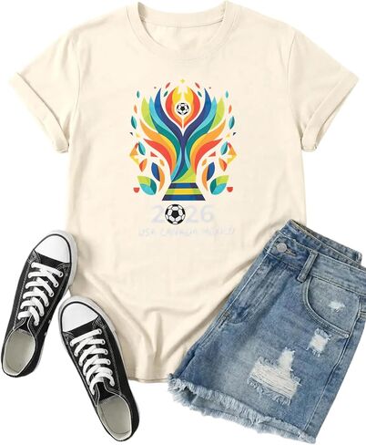 World Cup 2026 T Shirts World Cup 2026 Shirt Women, World Cup USA Graphic T Shirt in Kuwait
