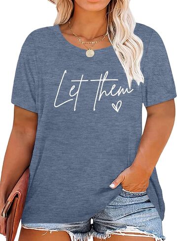 NANYUAYA Plus Size Inspirational Quote Kindness Shirt for Women T-Shirt Graphic Tee Summer Short Sleeve Top 1X-5X in Kuwait