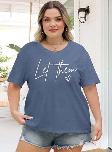 NANYUAYA Plus Size Inspirational Quote Kindness Shirt for Women T-Shirt Graphic Tee Summer Short Sleeve Top 1X-5X in Kuwait