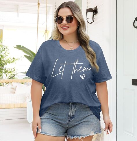 NANYUAYA Plus Size Inspirational Quote Kindness Shirt for Women T-Shirt Graphic Tee Summer Short Sleeve Top 1X-5X in Kuwait