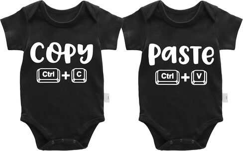 Baby Twins Bodysuits Copy Paste Newborn Baby Clothes Cute Toddler Outfits Infant Twin Unisex Romper in Kuwait