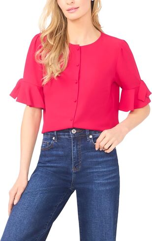 CeCe Flounce Elbow Bow Sleeve Top in Saudi Arabia