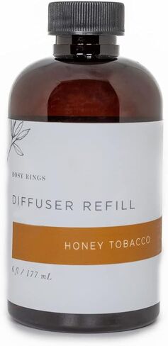 Rosy Rings Fragrance Diffuser Oil Refill 6oz - Aromatherapy, Scented Air Freshener Deodorizer Oil, Scented Refill for Home, Kitchen, Living Room, Decor Gifts Humidifier Essential Oils (Honey Tobacco) in Saudi Arabia