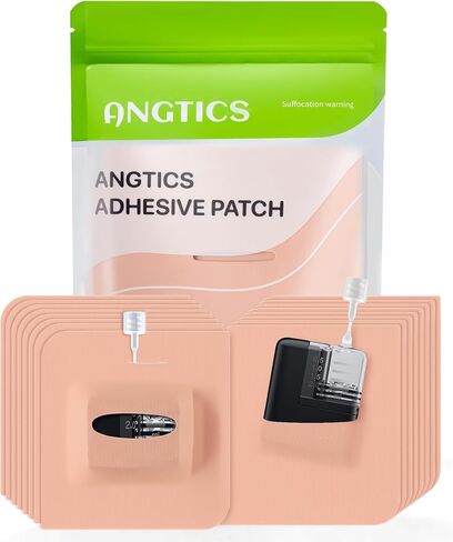 ANGTICS 16 Pack Tandem Mobi Patches, Waterproof Adhesive Sleeve for Insulin Pump, Skin-Friendly Hypoallergenic Overpatch Pocket with 10+ Days Long-Lasting Hold (Tan) in Saudi Arabia