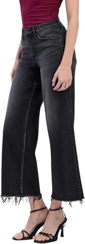 Flying Monkey High Rise Frayed Hem Ankle Wide Jeans F5840 in Saudi Arabia