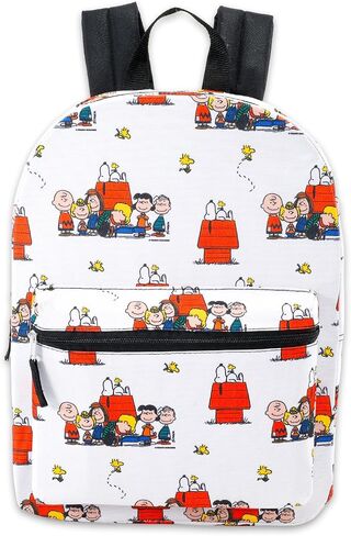 Peanuts Backpack with Lunch Box - Bundle with 16" Backpack Featuring Snoopy, Charlie Brown, More Plus Lunch Box, Water Bottle, Tattoos | Peanuts School Bag for Kids in Kuwait