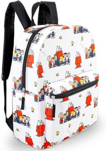 Peanuts Backpack with Lunch Box - Bundle with 16" Backpack Featuring Snoopy, Charlie Brown, More Plus Lunch Box, Water Bottle, Tattoos | Peanuts School Bag for Kids in Kuwait