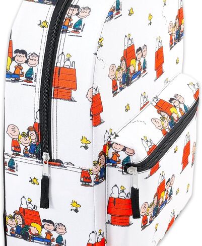 Peanuts Backpack with Lunch Box - Bundle with 16" Backpack Featuring Snoopy, Charlie Brown, More Plus Lunch Box, Water Bottle, Tattoos | Peanuts School Bag for Kids in Kuwait