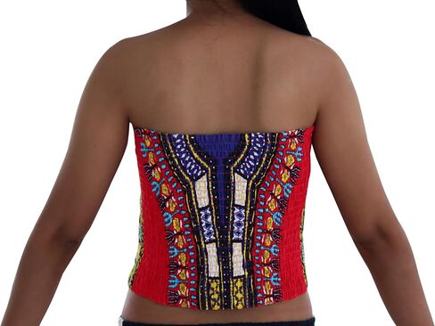 DA'IKI African Dashiki Smock Crop Top Ladies Blouse Strapless Boob Tube Shirt in Saudi Arabia