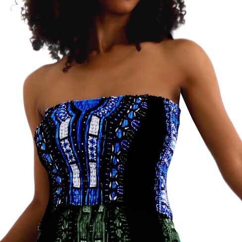 DA'IKI African Dashiki Smock Crop Top Ladies Blouse Strapless Boob Tube Shirt in Saudi Arabia