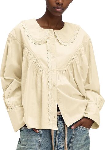HOCANDY Peter Pan Collar Shirt Blouses for Women in Saudi Arabia