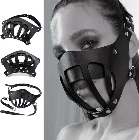 Half Face Steampunk Mask, Black, One Size, Halloween Costume Cosplay Masquerade Party-leather mask,steampunk mask,sexy face mask,sex mask,sexy mask,Erotic mask in Saudi Arabia