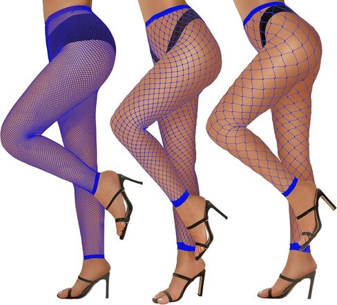 VINICUNCA Womens Footless Tights Sexy High Waist Leggings Colorful Pantyhose Costume 3 Pairs in Saudi Arabia