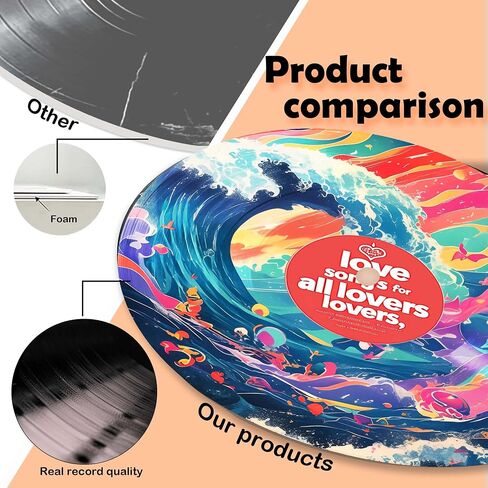 AYQJCBGC Vintage Vinyl Records Wall Decor, 12 Inch Retro Music Room Decor, 4 PCS Set Psychedelic Abstract & Pop Art Disks, Floral Wall Art for Home, Studio, Bedroom Aesthetic.(005) in Kuwait