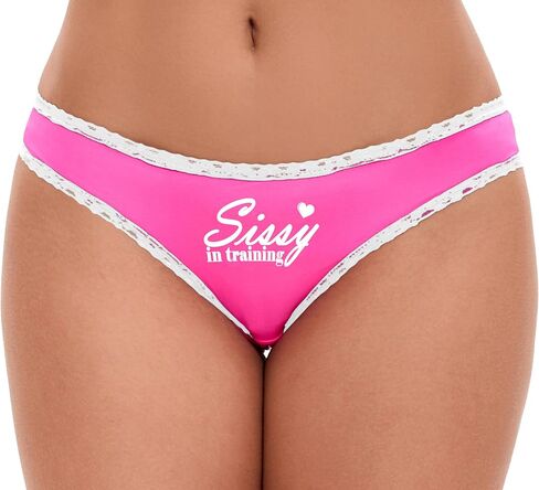 Knaughty Knickers Sissy In Training - Cuck Hubby Femboi Boyfriend - Pink and White Bikini Panties Adult Flirty Fun in Saudi Arabia
