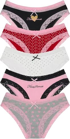 womens underwear cotton lace panties Cute floral bikini panty breathable ladies briefs pack in Saudi Arabia