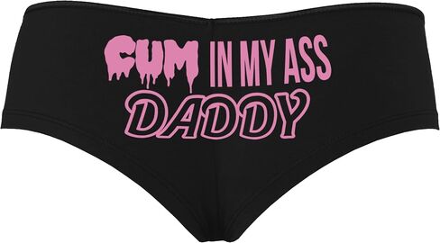 Knaughty Knickers Cum In My Ass Daddy - Anal Creampie Black Boyshort Panties With Adult Design in Saudi Arabia