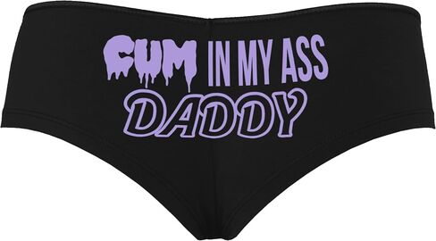 Knaughty Knickers Cum In My Ass Daddy - Anal Creampie Black Boyshort Panties With Adult Design in Saudi Arabia