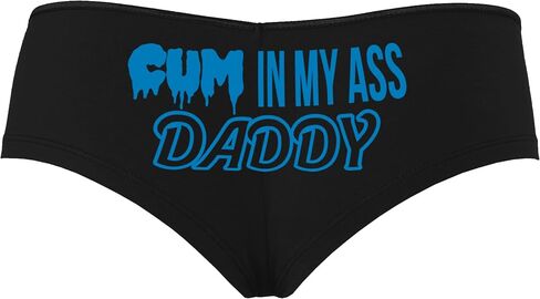 Knaughty Knickers Cum In My Ass Daddy - Anal Creampie Black Boyshort Panties With Adult Design in Saudi Arabia
