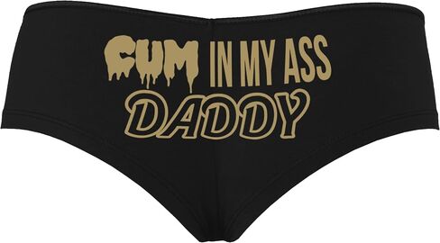 Knaughty Knickers Cum In My Ass Daddy - Anal Creampie Black Boyshort Panties With Adult Design in Saudi Arabia