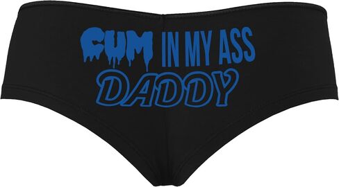 Knaughty Knickers Cum In My Ass Daddy - Anal Creampie Black Boyshort Panties With Adult Design in Saudi Arabia
