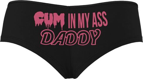 Knaughty Knickers Cum In My Ass Daddy - Anal Creampie Black Boyshort Panties With Adult Design in Saudi Arabia