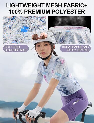 INBIKE المرأة ركوب الدراجات جيرسي تنفس عاكسة المضادة للانزلاق تنحنح سريعة الجافة قصيرة الأكمام الدراجة أعلى لركوب الدراجات على الطرق الجبلية in Kuwait