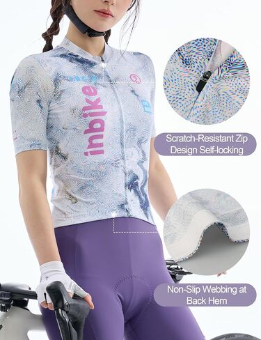 INBIKE المرأة ركوب الدراجات جيرسي تنفس عاكسة المضادة للانزلاق تنحنح سريعة الجافة قصيرة الأكمام الدراجة أعلى لركوب الدراجات على الطرق الجبلية in Kuwait