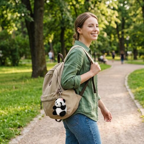 سلسلة مفاتيح الباندا، حلية حقيبة الباندا، سلسلة مفاتيح قطيفة للحقائب والمفاتيح، هدية قلادة على شكل حيوان لطيف للنساء أو محبي الحيوانات in Kuwait
