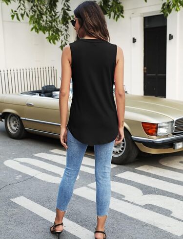 Newchoice Womens Tank Tops V Neck Sleeveless Summer Shirts Loose Casual Tops Blouses (M-3XL) in Saudi Arabia