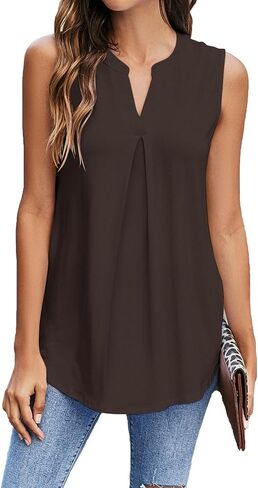 Newchoice Womens Tank Tops V Neck Sleeveless Summer Shirts Loose Casual Tops Blouses (M-3XL) in Saudi Arabia