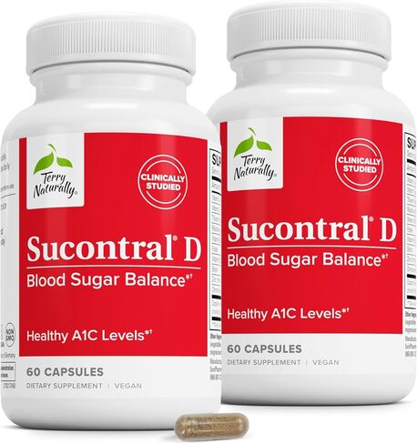 Terry Naturally Sucontral D - B-Complex & Folate Supplement - Carbohydrate Metabolism Support - Vitamin & Mineral Supplement with Zinc & Chromium - 60 Capsules (Pack of 3) in Saudi Arabia