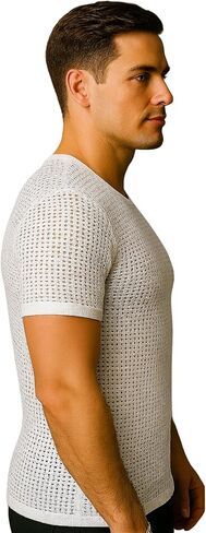 Insta Slim Made in USA Mesh Crew-Neck Shapewear Undershirt for Men. Tummy Control Slimming Body-Shaper & Back Support in Kuwait