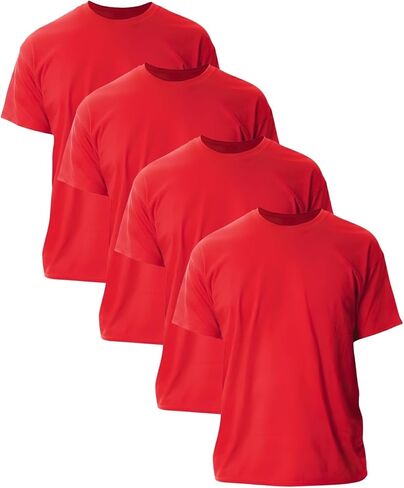 4 Pack Mens Short Sleeve T-Shirts Crew Neck Athletic Running Gym Workout Breathable Tee, S-5XL in Kuwait