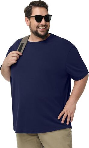 TEZO 3 Pack Men's Big and Tall Shirts for Men XL-5XL Short Sleeve Oversized T-Shirts Classic Relaxed Fit Casual Tee in Saudi Arabia