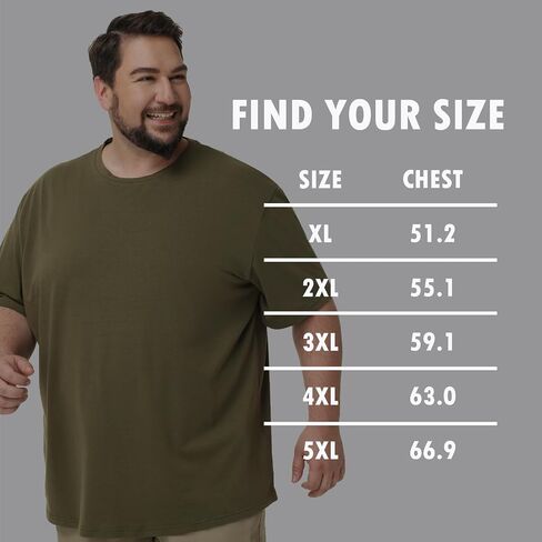 TEZO 3 Pack Men's Big and Tall Shirts for Men XL-5XL Short Sleeve Oversized T-Shirts Classic Relaxed Fit Casual Tee in Saudi Arabia
