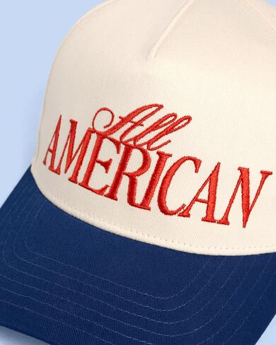 xo، قبعة Fetti All American Trucker | أمريكا 250، وطنية، الرابع من يوليو، حفلة الولايات المتحدة الأمريكية، مطرزة باللون الأحمر والأزرق، سناب باك، الطبخ الصيفي in Kuwait
