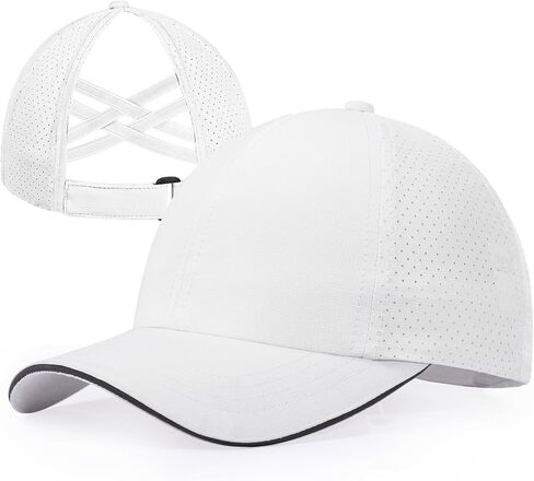 Women's High Ponytail Hats Reflective Baseball Cap Lightweight Quick Drying Mesh Sports Hat for Running Golf in Kuwait