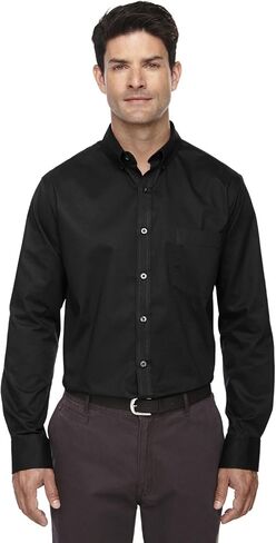 Core 365 Men's Operate Long-Sleeve Twill Shirt, 3XL, BLACK 703 in Saudi Arabia