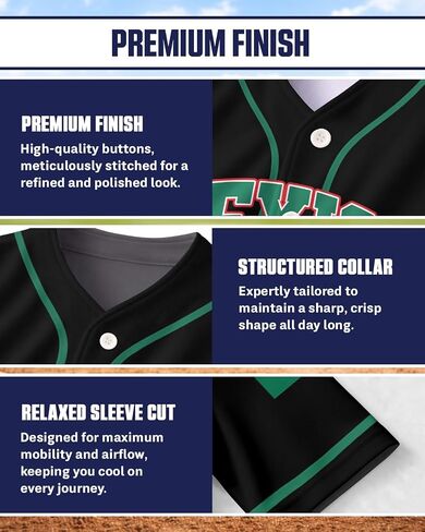 Men's Classic Baseball Jersey - Short Sleeve Button Down Hip-Hop Streetwear Shirt - Lightweight Breathable Mesh Fabric,Mexico in Saudi Arabia