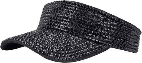 Shiny Rhinestones Visor Sport Wear Athletic Visor Sun Sports Hat Adjustable Cap for Women Outdoor Fashion Golf Hat in Kuwait