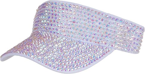 Shiny Rhinestones Visor Sport Wear Athletic Visor Sun Sports Hat Adjustable Cap for Women Outdoor Fashion Golf Hat in Kuwait