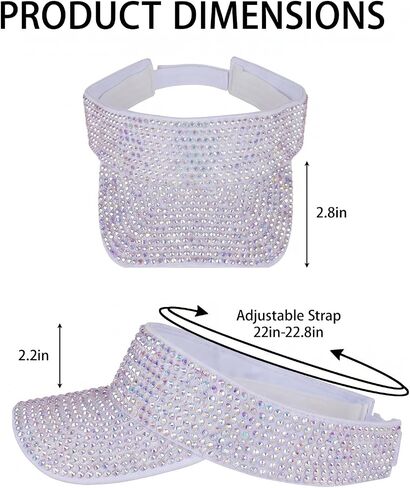 Shiny Rhinestones Visor Sport Wear Athletic Visor Sun Sports Hat Adjustable Cap for Women Outdoor Fashion Golf Hat in Kuwait