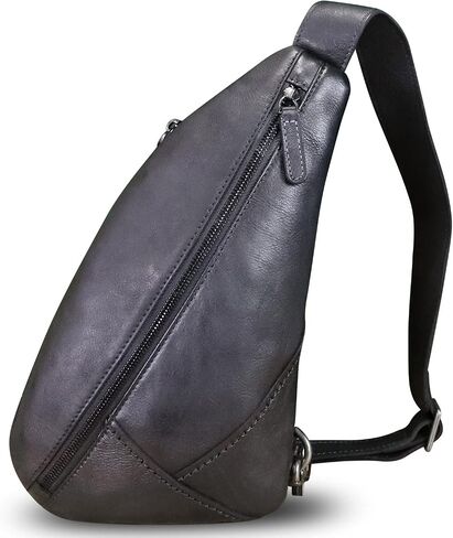Genuine Leather Silng Bag for Women and Men Vintage Leather Sling Backpack Shoulder Crossbody Bag Chest Purses in Kuwait